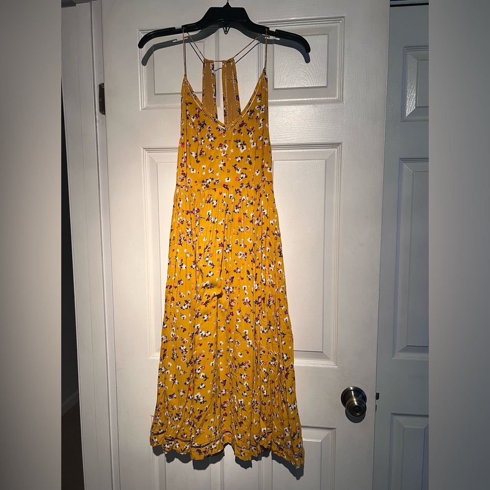 Cooperative Yellow Halter Sundress Midi